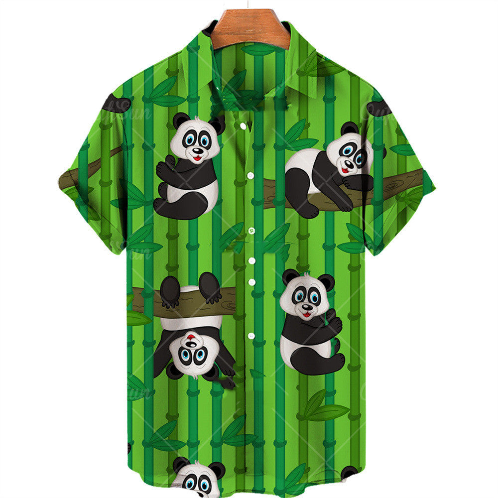 Men's Panda Print Hawaiian Shirt - 225 Clothing Company