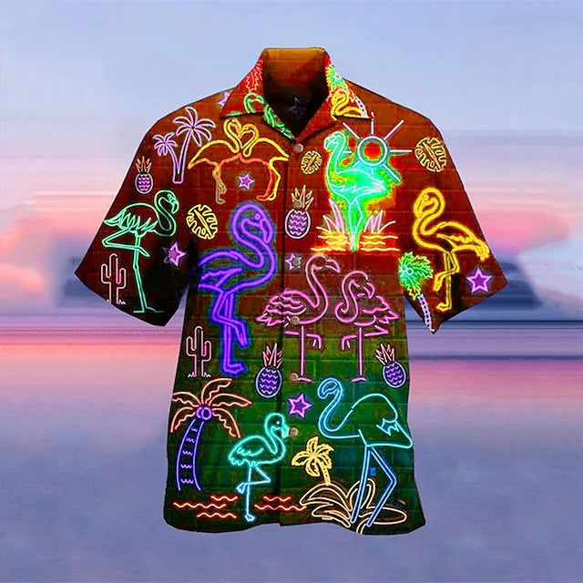 Men's Shirts Summer Hawaiian Fluorescence - 225 Clothing Company
