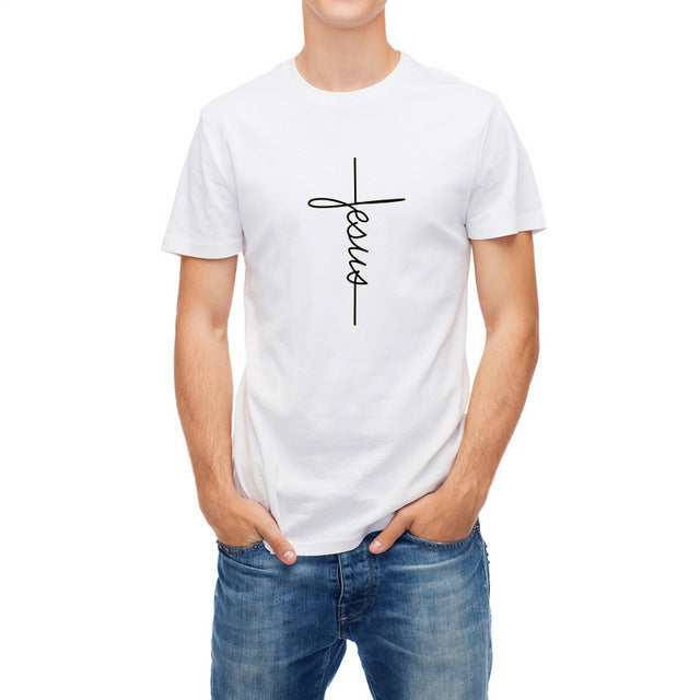 Men's Short Sleeve Jesus Christ Cross Print T-Shirt - 225 Clothing Company