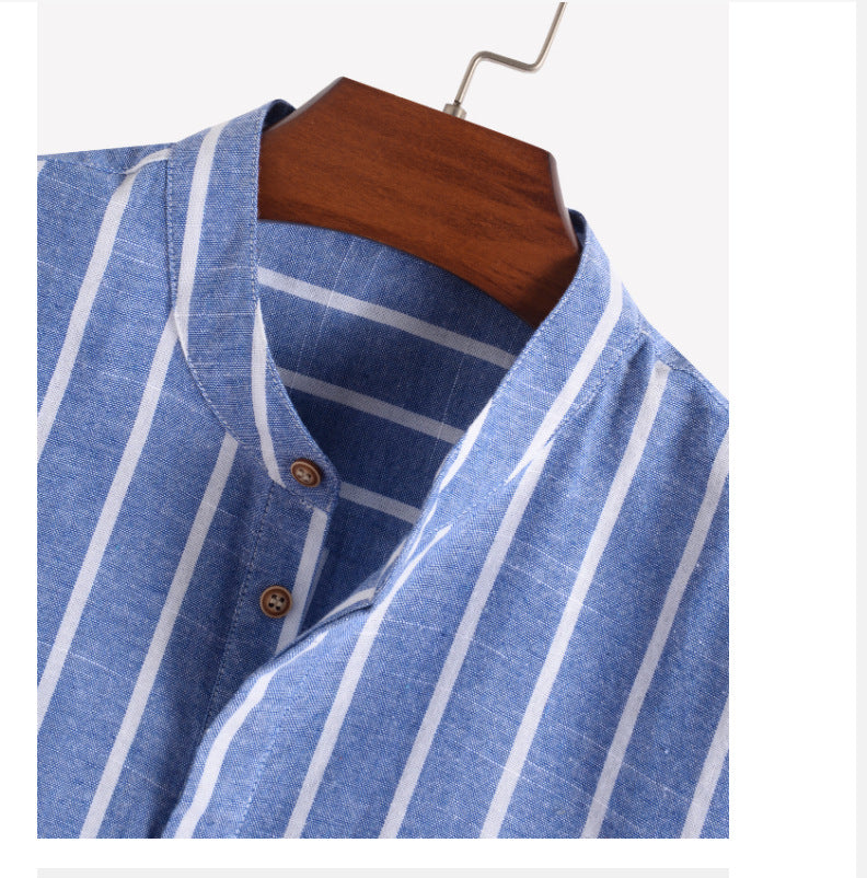 Oversized Striped Linen Men's Shirt - 225 Clothing Company