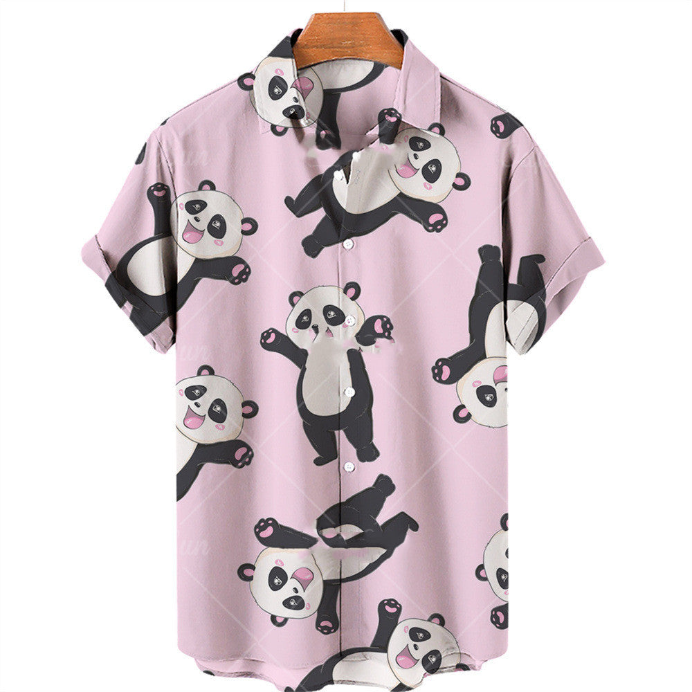 Men's Panda Print Hawaiian Shirt - 225 Clothing Company