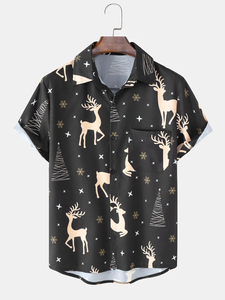 Printed Hawaiian Shirt Men's Vacation - 225 Clothing Company