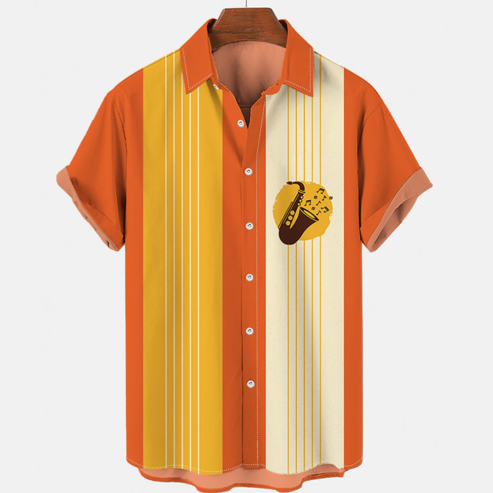 Men's Hawaiian Instruments Full Print Short Sleeve Shirt - 225 Clothing Company