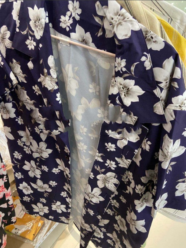 Mens Peach Blossom Floral Print Short Sleeve Holiday Breathable Shirts - 225 Clothing Company