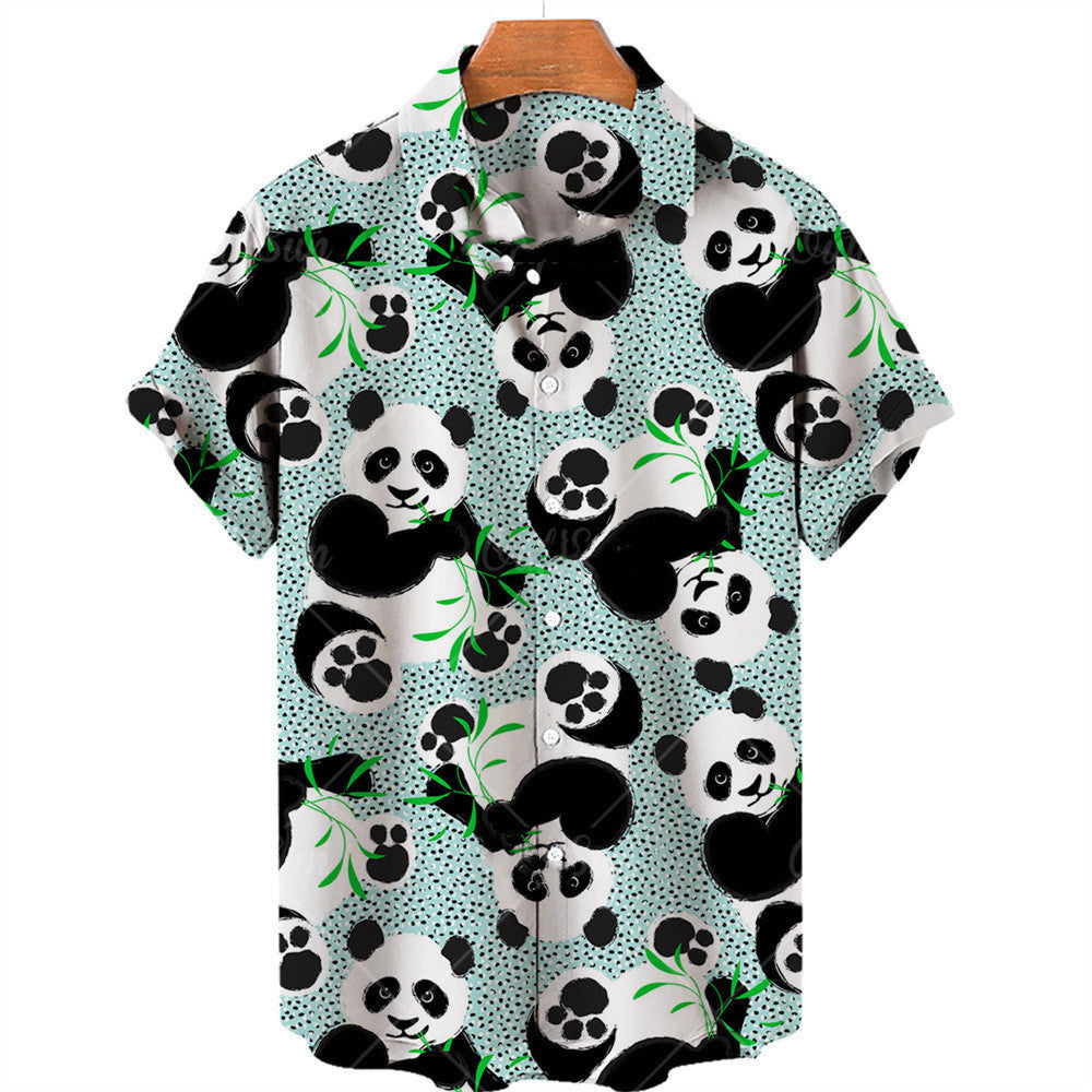 Men's Panda Print Hawaiian Shirt - 225 Clothing Company