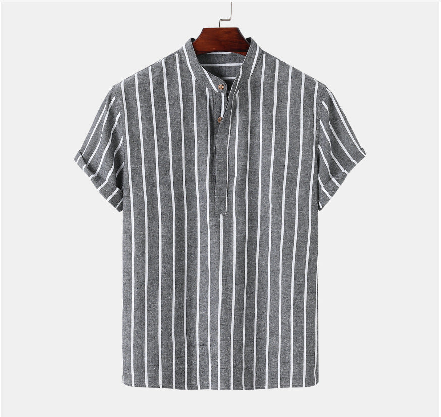 Oversized Striped Linen Men's Shirt - 225 Clothing Company
