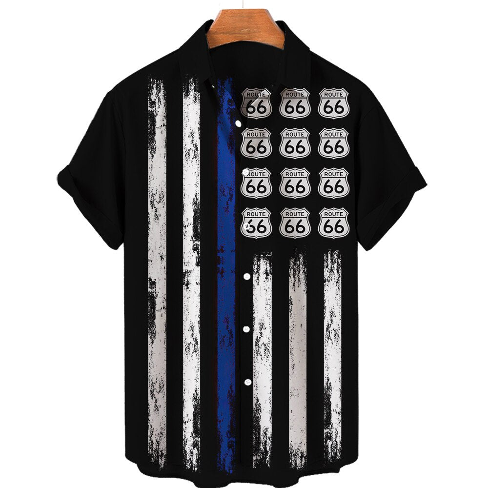 Men's Large Short Sleeve Printed Hawaiian Shirt - 225 Clothing Company