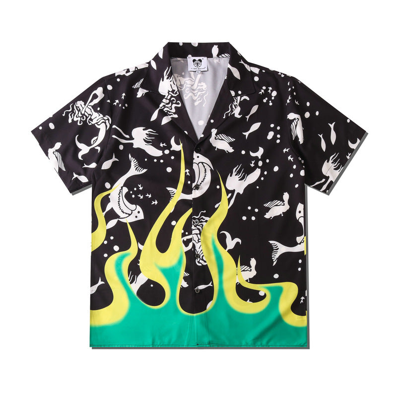 High Street Hawaiian Casual Flower Shirt Short Sleeve Men - 225 Clothing Company