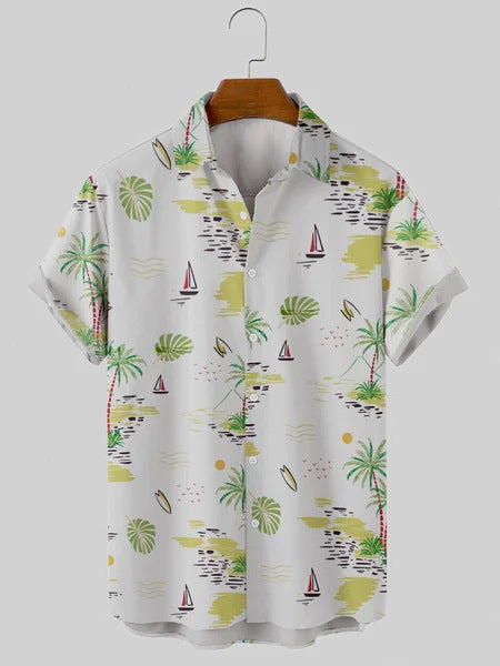 Printed Hawaiian Shirt Men's Vacation - 225 Clothing Company