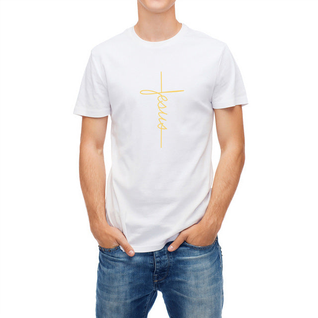 Men's Short Sleeve Jesus Christ Cross Print T-Shirt - 225 Clothing Company