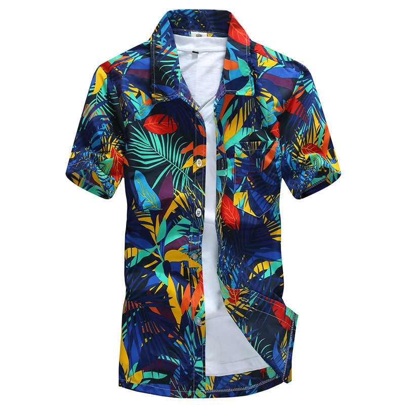Tailor Pal Love 2023 Summer Hawaiian Shirt Men Casual Short Sleeve Mens Beach Shirts Floral Printing