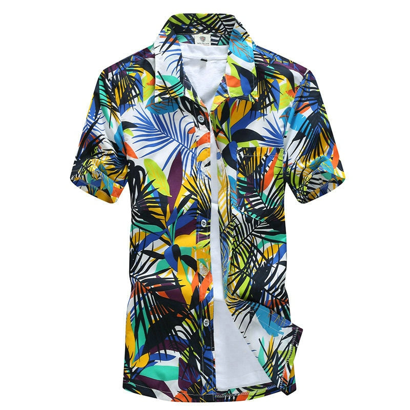 Tailor Pal Love 2023 Summer Hawaiian Shirt Men Casual Short Sleeve Mens Beach Shirts Floral Printing
