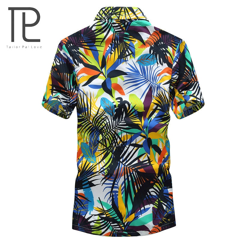 Tailor Pal Love 2023 Summer Hawaiian Shirt Men Casual Short Sleeve Mens Beach Shirts Floral Printing