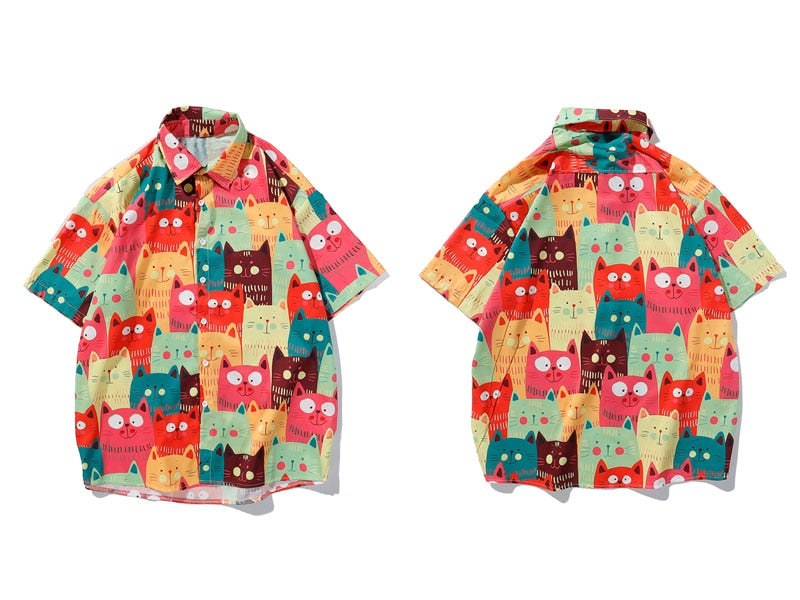 Funny Cat Hawaiian Shirt - Multiple Styles - 225 Clothing Company