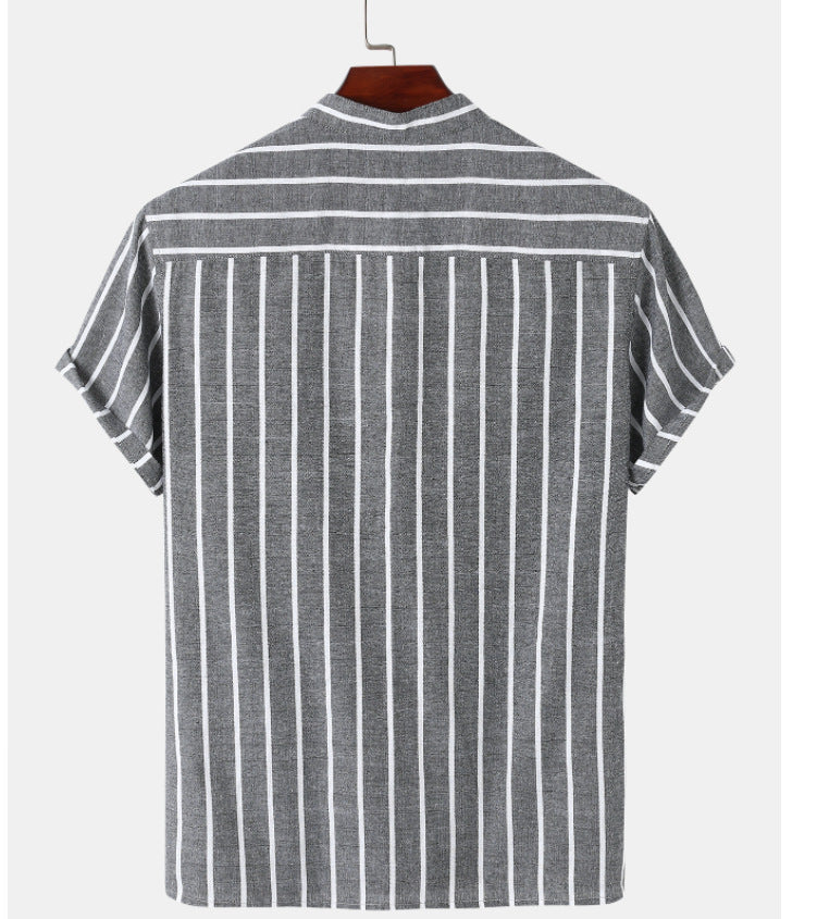 Oversized Striped Linen Men's Shirt - 225 Clothing Company
