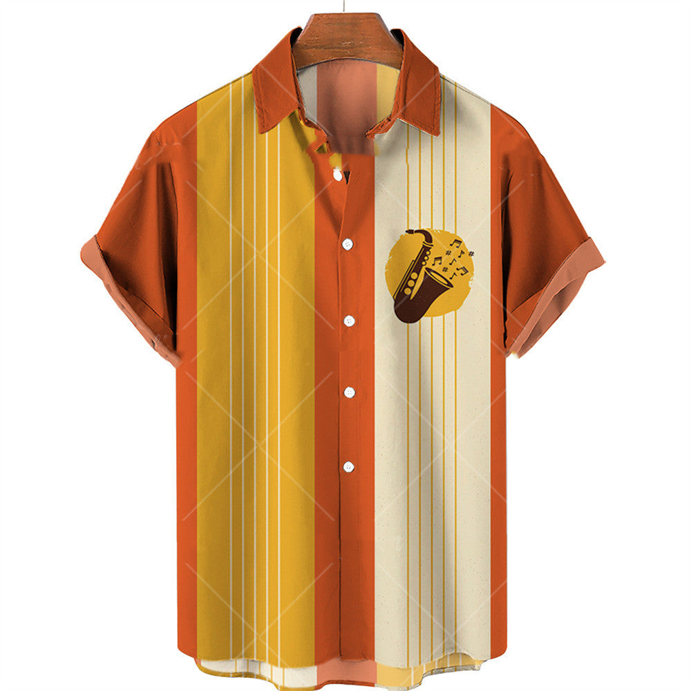 Men's Hawaiian Instruments Full Print Short Sleeve Shirt - 225 Clothing Company