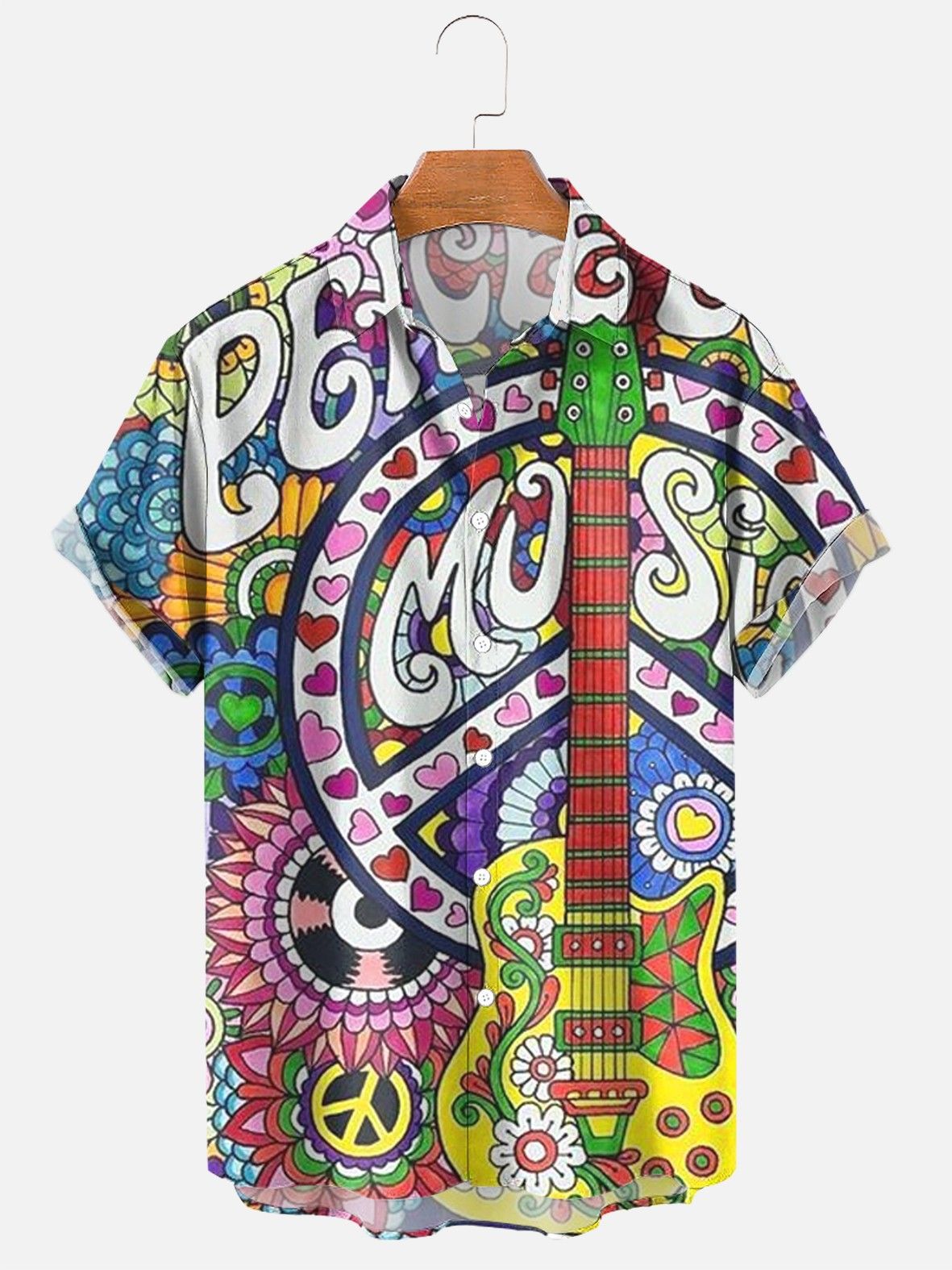 Printed Hawaiian Shirt Men's Holiday Seaside Cat Pattern - 225 Clothing Company