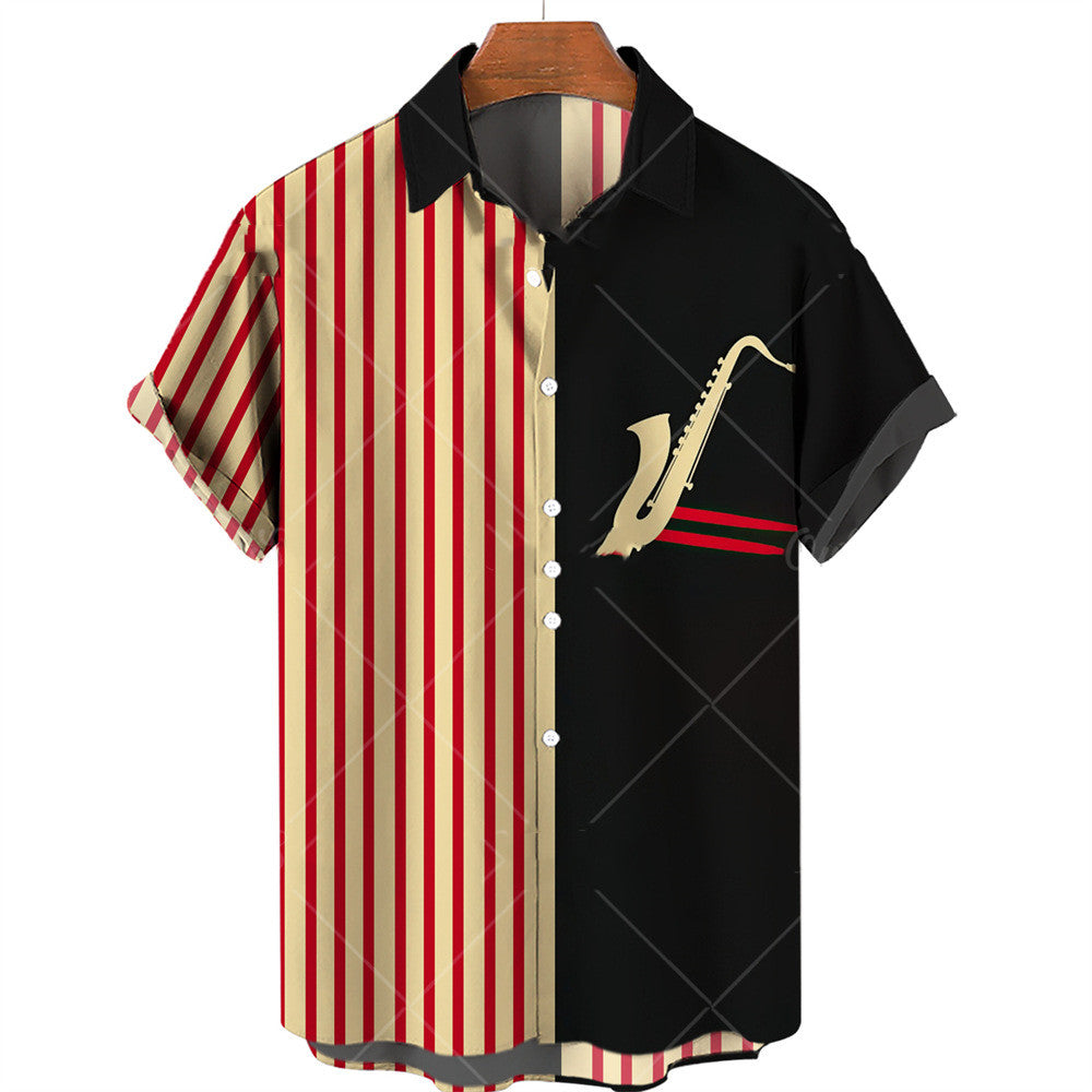Men's Hawaiian Instruments Full Print Short Sleeve Shirt - 225 Clothing Company