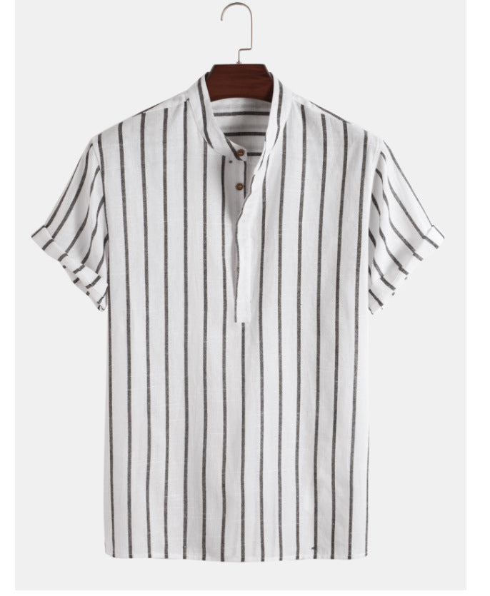Oversized Striped Linen Men's Shirt - 225 Clothing Company