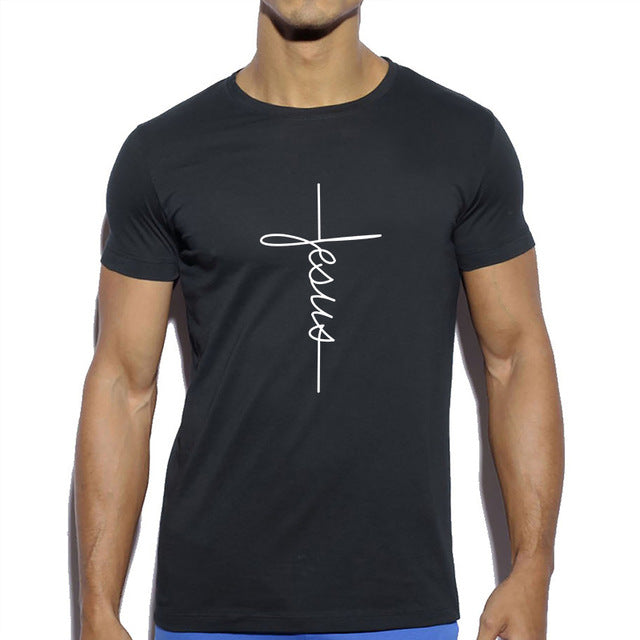 Men's Short Sleeve Jesus Christ Cross Print T-Shirt - 225 Clothing Company