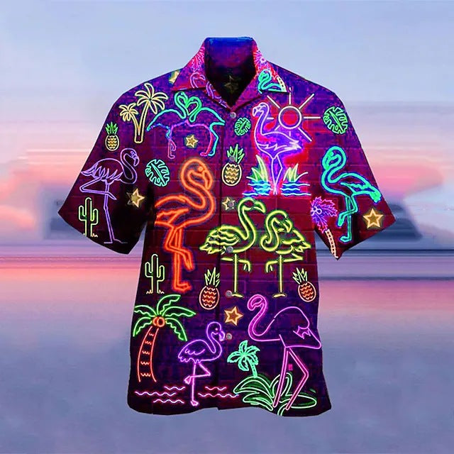Men's Shirts Summer Hawaiian Fluorescence - 225 Clothing Company