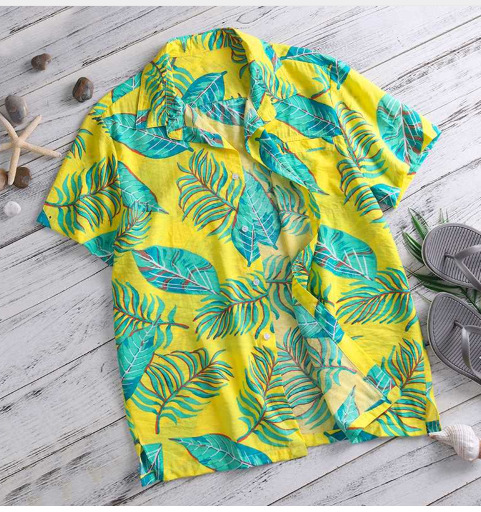 Men’s Yellow Hawaiian Shirt - 225 Clothing Company 