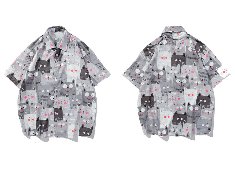 Funny Cat Hawaiian Shirt - Multiple Styles - 225 Clothing Company 