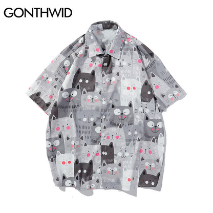 Funny Cat Hawaiian Shirt - Multiple Styles - 225 Clothing Company 