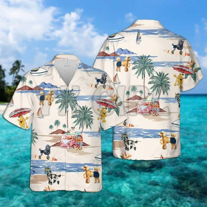 SAMOYED SUMMER BEACH HAWAIIAN SHIR 3D All Over Printed Hawaiian Shirt Men's For Women's Harajuku Casual Shirt Unisex