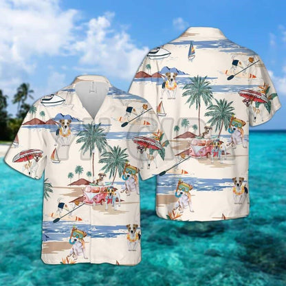 SAMOYED SUMMER BEACH HAWAIIAN SHIR 3D All Over Printed Hawaiian Shirt Men's For Women's Harajuku Casual Shirt Unisex